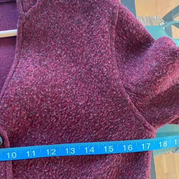Eileen Fisher Burgundy Red Lambswool Blend Jacket Blazer - Picture 12 of 15